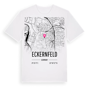 Eckernfeld karta t-shirt – ekologisk bomull t-shirt från Pinshirt