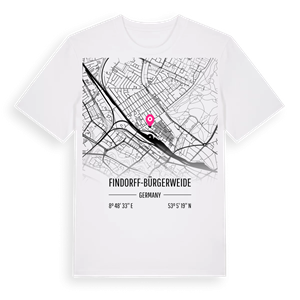 Findorff-Bürgerweide karta t-shirt – ekologisk bomull t-shirt från Pinshirt