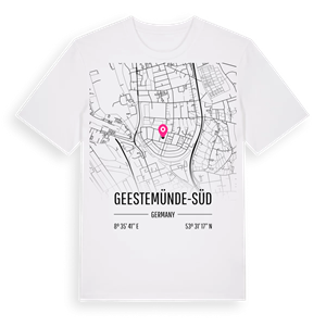 Geestemünde-Süd karta t-shirt – ekologisk bomull t-shirt från Pinshirt