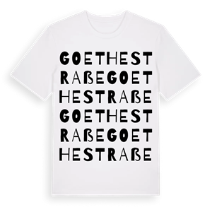 Goethestraße ordlek t-shirt – ekologisk bomull t-shirt från Pinshirt