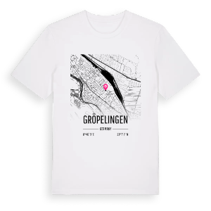 Gröpelingen karta t-shirt – ekologisk bomull t-shirt från Pinshirt