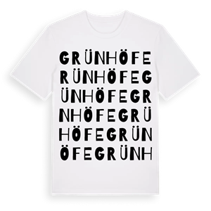 Grünhöfe ordlek t-shirt – ekologisk bomull t-shirt från Pinshirt