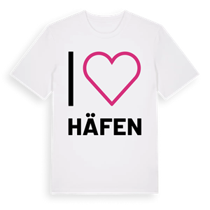 Jag älskar Häfen t-shirt stort tryck – ekologisk bomull t-shirt från Pinshirt