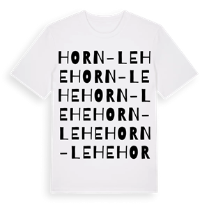 Horn-Lehe ordlek t-shirt – ekologisk bomull t-shirt från Pinshirt