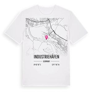 Industriehäfen karta t-shirt – ekologisk bomull t-shirt från Pinshirt
