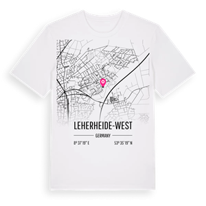 Leherheide-West karta t-shirt – ekologisk bomull t-shirt från Pinshirt