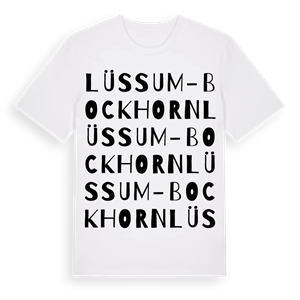 Lüssum-Bockhorn ordlek t-shirt – ekologisk bomull t-shirt från Pinshirt