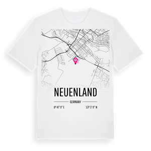 Neuenland karta t-shirt – ekologisk bomull t-shirt från Pinshirt