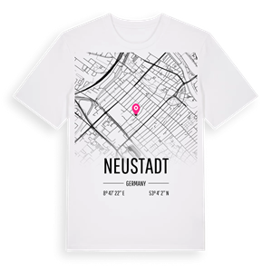 Neustadt karta t-shirt – ekologisk bomull t-shirt från Pinshirt