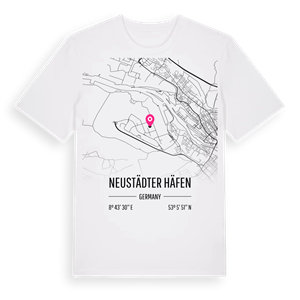 Neustädter Häfen karta t-shirt – ekologisk bomull t-shirt från Pinshirt