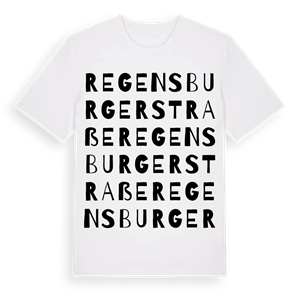Regensburger Straße ordlek t-shirt – ekologisk bomull t-shirt från Pinshirt