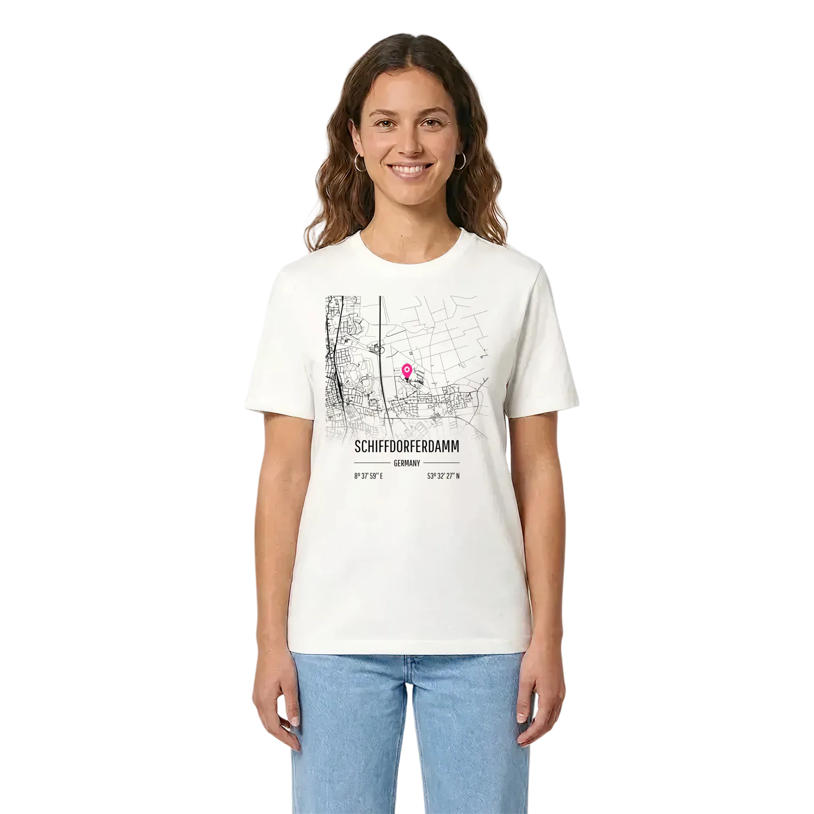 Schiffdorferdamm karta t-shirt – White, i miljö