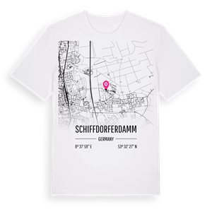 Schiffdorferdamm karta t-shirt – ekologisk bomull t-shirt från Pinshirt