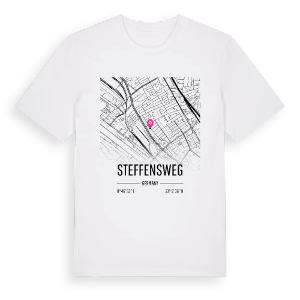 Steffensweg karta t-shirt – ekologisk bomull t-shirt från Pinshirt