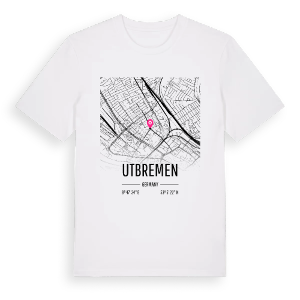 Utbremen karta t-shirt – ekologisk bomull t-shirt från Pinshirt