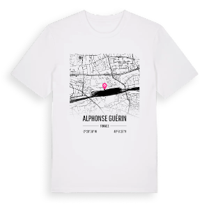 Alphonse Guérin karta t-shirt – ekologisk bomull t-shirt från Pinshirt