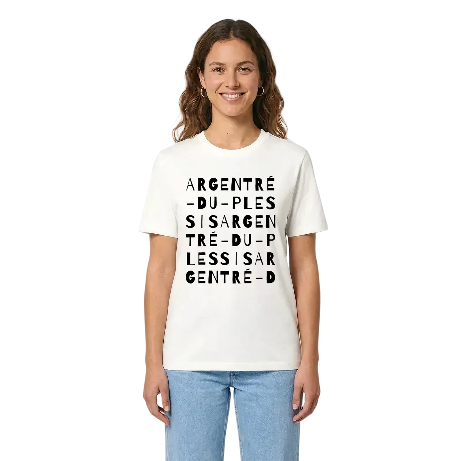 Argentré-du-Plessis ordlek t-shirt – White, i miljö