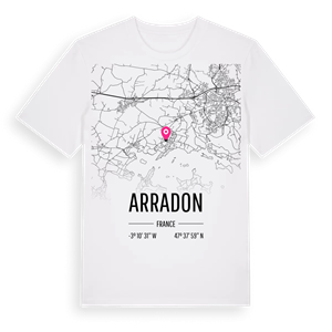 Arradon karta t-shirt – ekologisk bomull t-shirt från Pinshirt