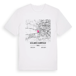 Atalante Champeaux karta t-shirt – ekologisk bomull t-shirt från Pinshirt