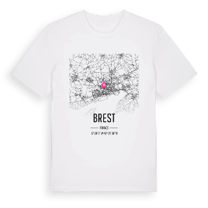 Brest karta t-shirt – ekologisk bomull t-shirt från Pinshirt