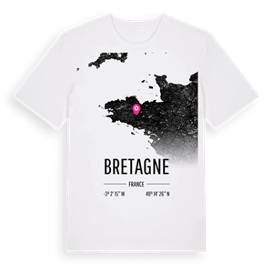 Bretagne karta t-shirt – ekologisk bomull t-shirt från Pinshirt
