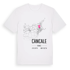 Cancale karta t-shirt – ekologisk bomull t-shirt från Pinshirt