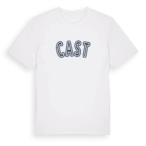 Cast college t-shirt – ekologisk bomull t-shirt från Pinshirt