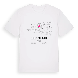 Cléden-Cap-Sizun karta t-shirt – ekologisk bomull t-shirt från Pinshirt