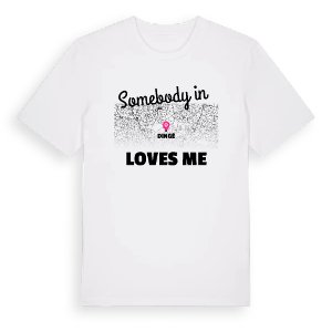 Någon i Dingé älskar mig t-shirt – ekologisk bomull t-shirt från Pinshirt