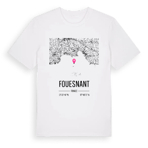 Fouesnant karta t-shirt – ekologisk bomull t-shirt från Pinshirt