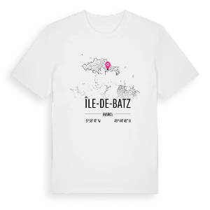 Île-de-Batz karta t-shirt – ekologisk bomull t-shirt från Pinshirt