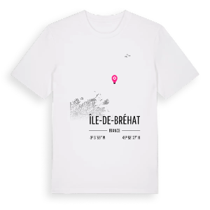 Île-de-Bréhat karta t-shirt – ekologisk bomull t-shirt från Pinshirt
