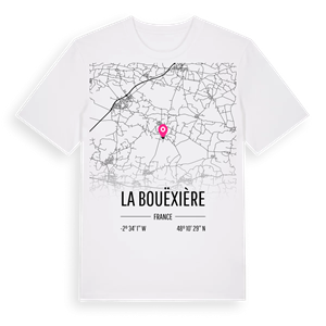 La Bouëxière karta t-shirt – ekologisk bomull t-shirt från Pinshirt