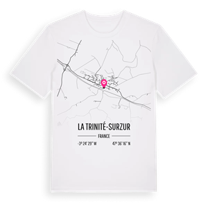 La Trinité-Surzur karta t-shirt – ekologisk bomull t-shirt från Pinshirt