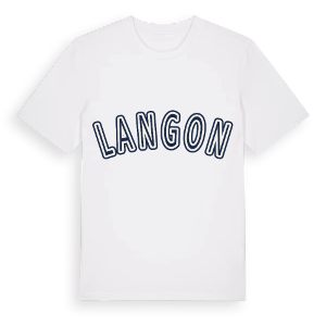 Langon college t-shirt – ekologisk bomull t-shirt från Pinshirt