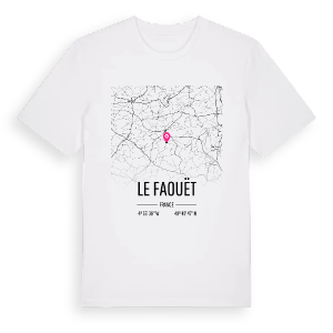 Le Faouët karta t-shirt – ekologisk bomull t-shirt från Pinshirt