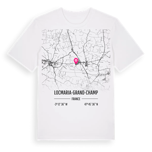 Locmaria-Grand-Champ karta t-shirt – ekologisk bomull t-shirt från Pinshirt