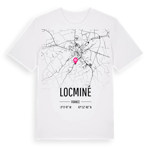Locminé karta t-shirt – ekologisk bomull t-shirt från Pinshirt