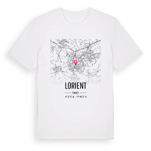 Lorient karta t-shirt – ekologisk bomull t-shirt från Pinshirt
