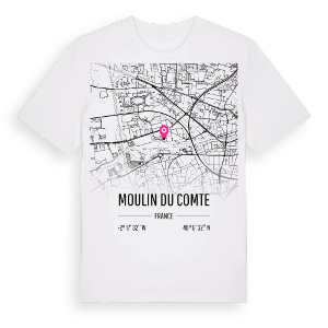 Moulin du Comte karta t-shirt – ekologisk bomull t-shirt från Pinshirt