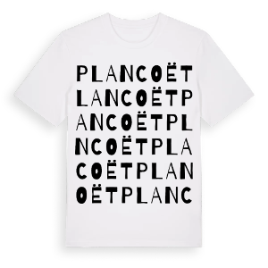 Plancoët ordlek t-shirt – ekologisk bomull t-shirt från Pinshirt