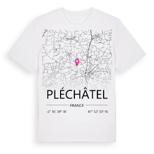 Pléchâtel karta t-shirt – ekologisk bomull t-shirt från Pinshirt