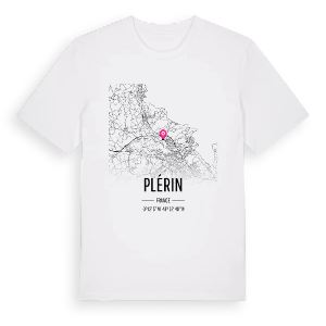 Plérin karta t-shirt – ekologisk bomull t-shirt från Pinshirt