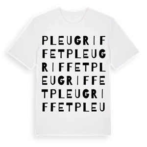 Pleugriffet ordlek t-shirt – ekologisk bomull t-shirt från Pinshirt
