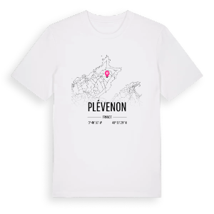 Plévenon karta t-shirt – ekologisk bomull t-shirt från Pinshirt
