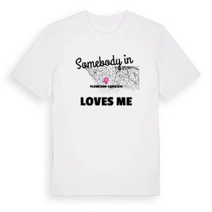 Någon i Plonéour-Lanvern älskar mig t-shirt – ekologisk bomull t-shirt från Pinshirt