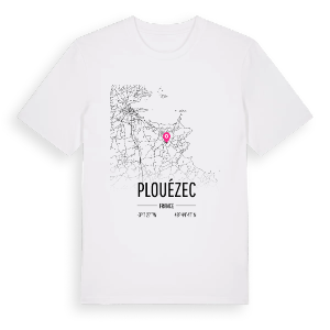 Plouézec karta t-shirt – ekologisk bomull t-shirt från Pinshirt