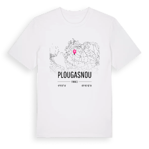 Plougasnou karta t-shirt – ekologisk bomull t-shirt från Pinshirt