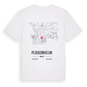 Plougonvelin karta t-shirt – ekologisk bomull t-shirt från Pinshirt