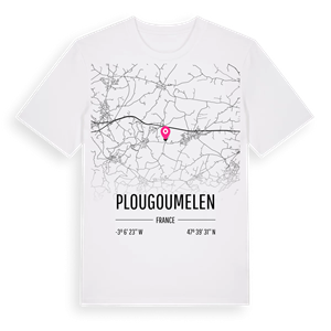 Plougoumelen karta t-shirt – ekologisk bomull t-shirt från Pinshirt